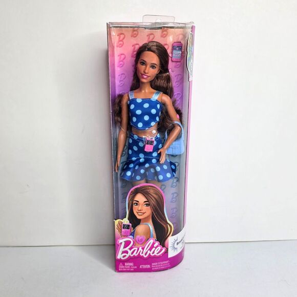 Barbie Fashionistas Doll 242 Barbie Doll T1D Type 1 Diabetes Polka Dot Outfit - Picture 1 of 6